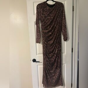 Elegant Brown Long Sleeve Dress